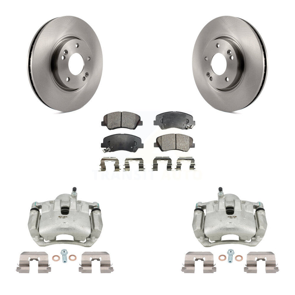 Front Brake Caliper Rotors Ceramic Pad Kit For Kia Forte With 300mm Diameter Rotor KC8-100655T