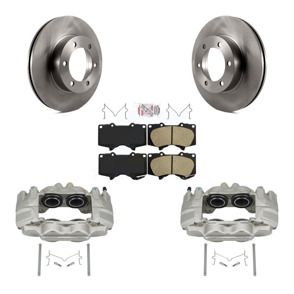Front Brake Caliper Rotors & Ceramic Pad Kit For 04-06 Toyota Tundra With Casting # 13WG KC8-100656N