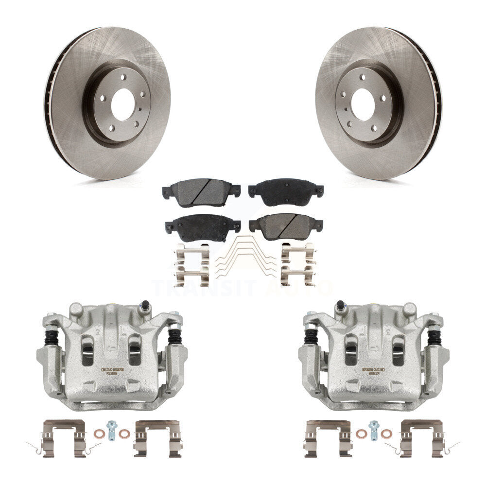 Front Brake Caliper Rotor & Ceramic Pad Kit For 09-13 INFINITI G37 With 1 Piston KC8-100656T