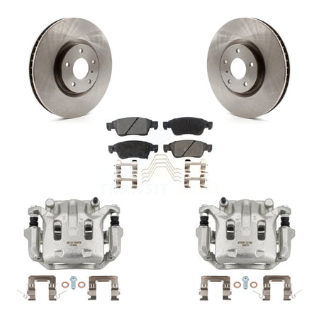 Front Brake Caliper Rotor & Ceramic Pad Kit For 09-13 INFINITI G37 With 1 Piston KC8-100656T