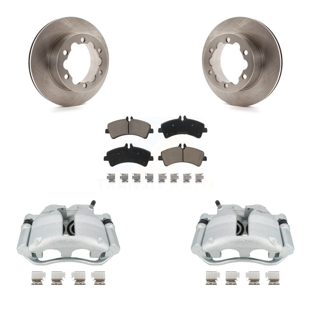 Rear Disc Brake Caliper Rotors And Ceramic Pads Kit For Sprinter 3500 Mercedes-Benz Dodge Freightliner KC8-100657C by Transit Auto