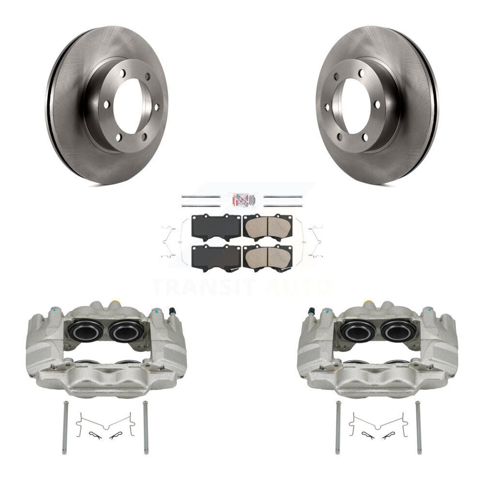 Front Brake Caliper Rotors & Ceramic Pad Kit For 04-06 Toyota Tundra With Casting # 13WG KC8-100657N