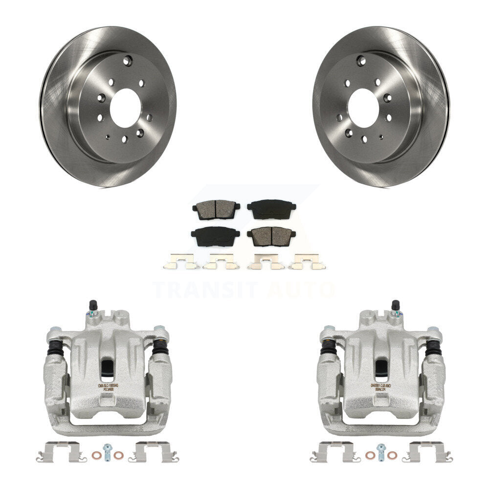 Rear Disc Brake Caliper Rotor Semi-Metallic Pad Kit For Ford Edge Mazda CX-7 Lincoln MKX KC8-100657S