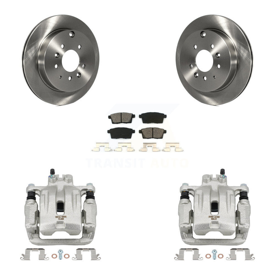 Rear Disc Brake Caliper Rotor Semi-Metallic Pad Kit For Ford Edge Mazda CX-7 Lincoln MKX KC8-100657S