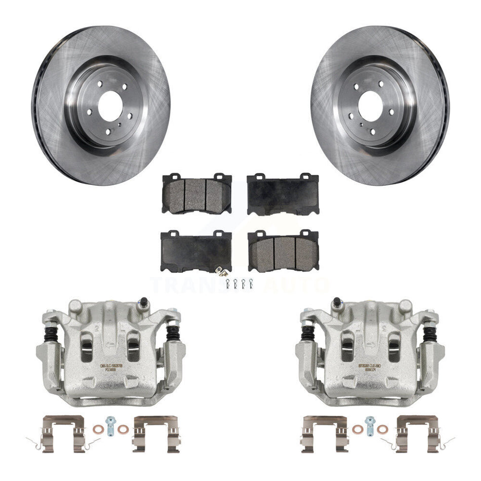 Front Brake Caliper Rotor & Ceramic Pad Kit For 09-13 INFINITI G37 With 4 Piston KC8-100657T