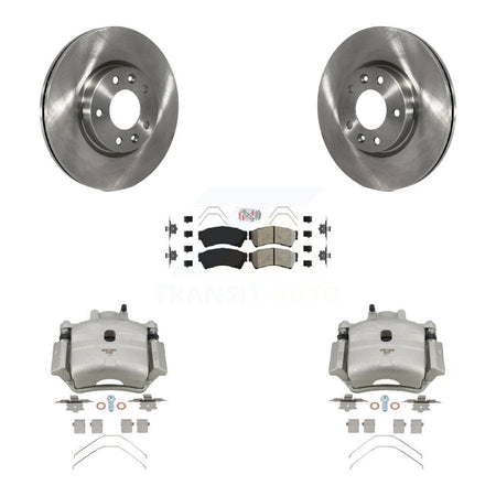 Front Disc Brake Caliper Rotor Semi-Metallic Pad Kit For Ford Fusion Mazda 6 Lincoln MKZ KC8-100658N