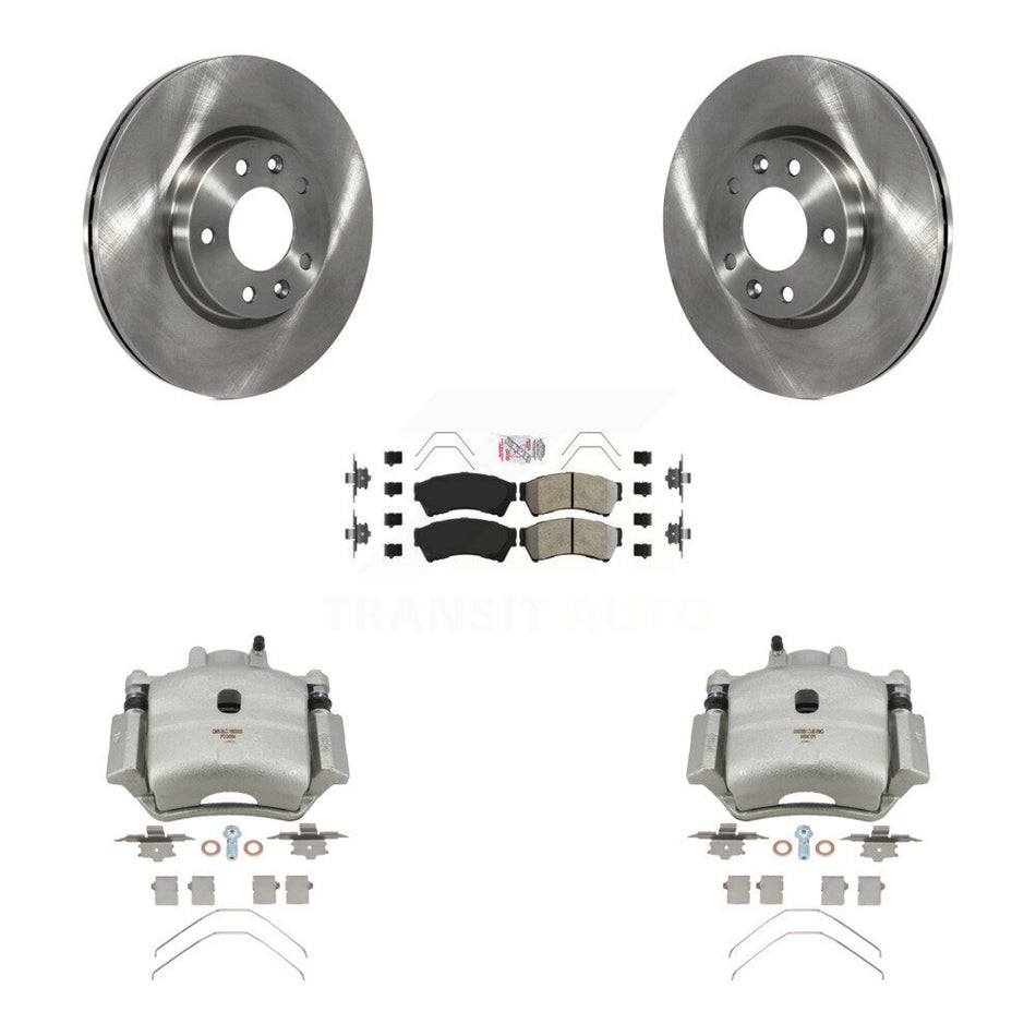 Front Disc Brake Caliper Rotor Semi-Metallic Pad Kit For Ford Fusion Mazda 6 Lincoln MKZ KC8-100658N