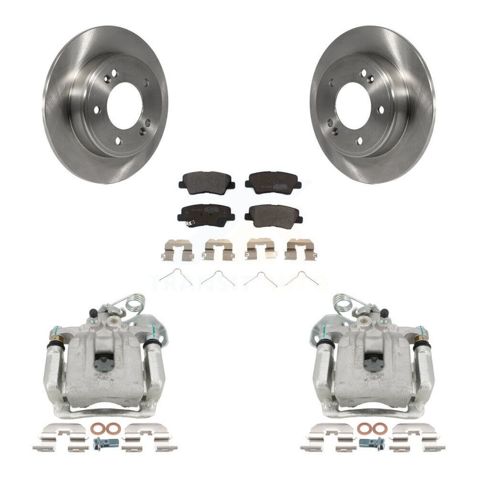 Rear Disc Brake Caliper Rotor & Semi-Metallic Pad Kit For 2017-2020 Hyundai Elantra 2.0L KC8-100661P