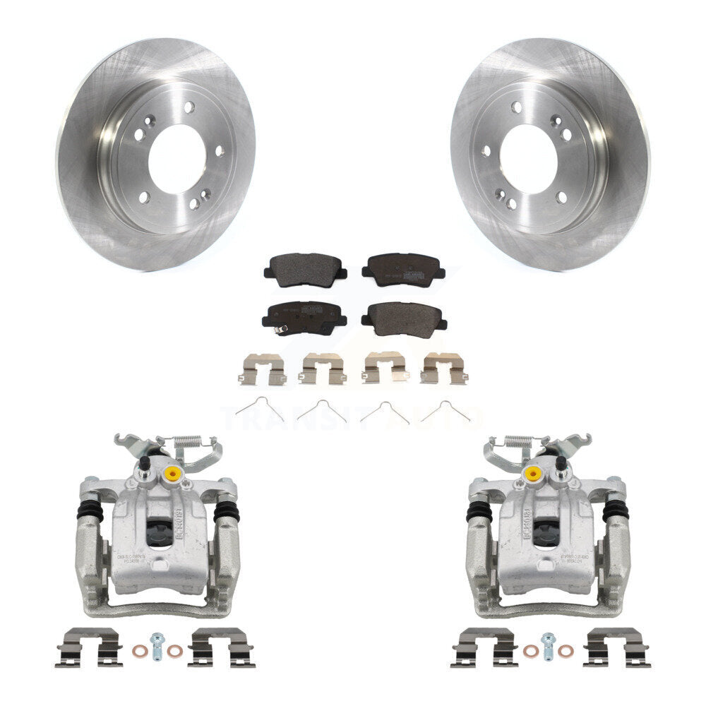 Rear Disc Brake Caliper Rotor & Semi-Metallic Pad Kit For Hyundai Elantra Kia Niro Ioniq KC8-100662P