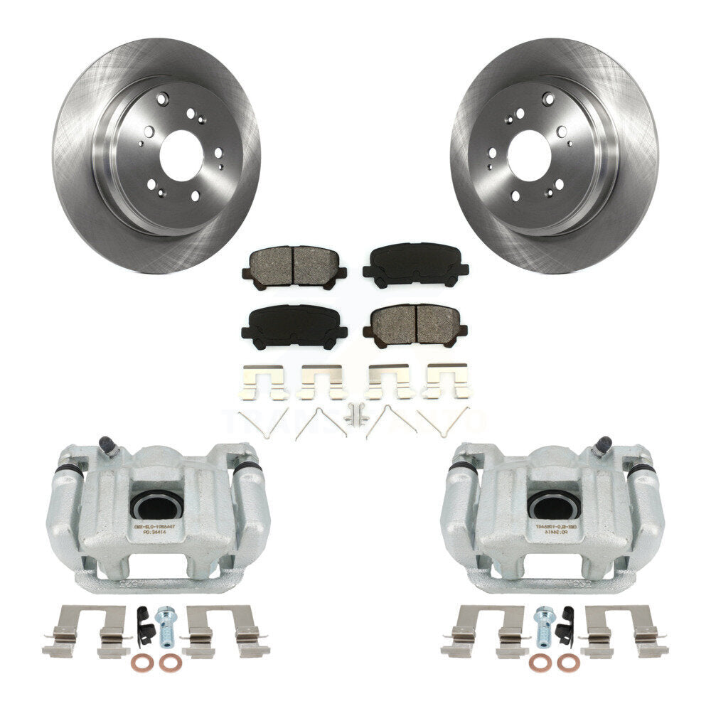 Rear Disc Brake Caliper Rotors And Semi-Metallic Pads Kit For 2011-2017 Honda Odyssey KC8-100662S by Transit Auto