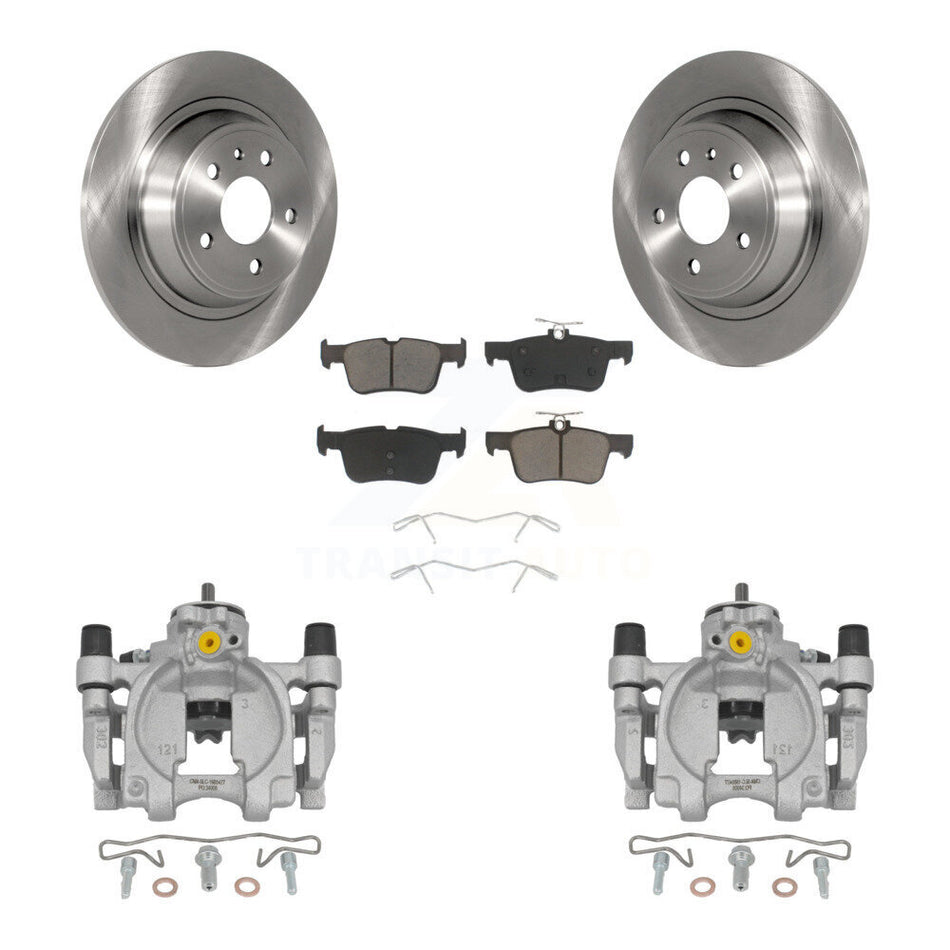 Rear Disc Brake Caliper Rotors And Ceramic Pads Kit For Ford Fusion Lincoln MKZ KC8-100664C