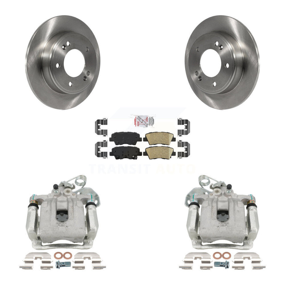Rear Disc Brake Caliper Rotors And Ceramic Pads Kit For 2017-2020 Hyundai Elantra 2.0L KC8-100664N