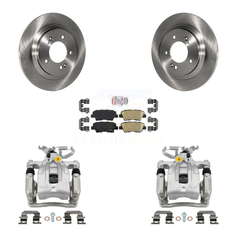 Rear Disc Brake Caliper Rotors And Ceramic Pads Kit For Hyundai Ioniq Kia Niro KC8-100665N