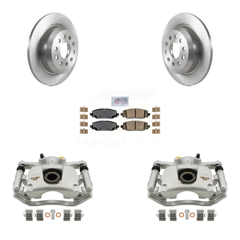 Rear Disc Brake Caliper Rotors And Ceramic Pads Kit For 2018-2021 Jeep Wrangler Rubicon With Heavy Duty Brakes Code BR2 & BR6 KC8-100666N