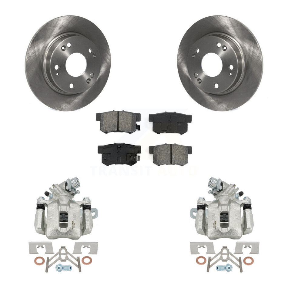 Rear Disc Brake Caliper Rotors And Semi-Metallic Pads Kit For Honda Civic Acura CSX ILX KC8-100667S
