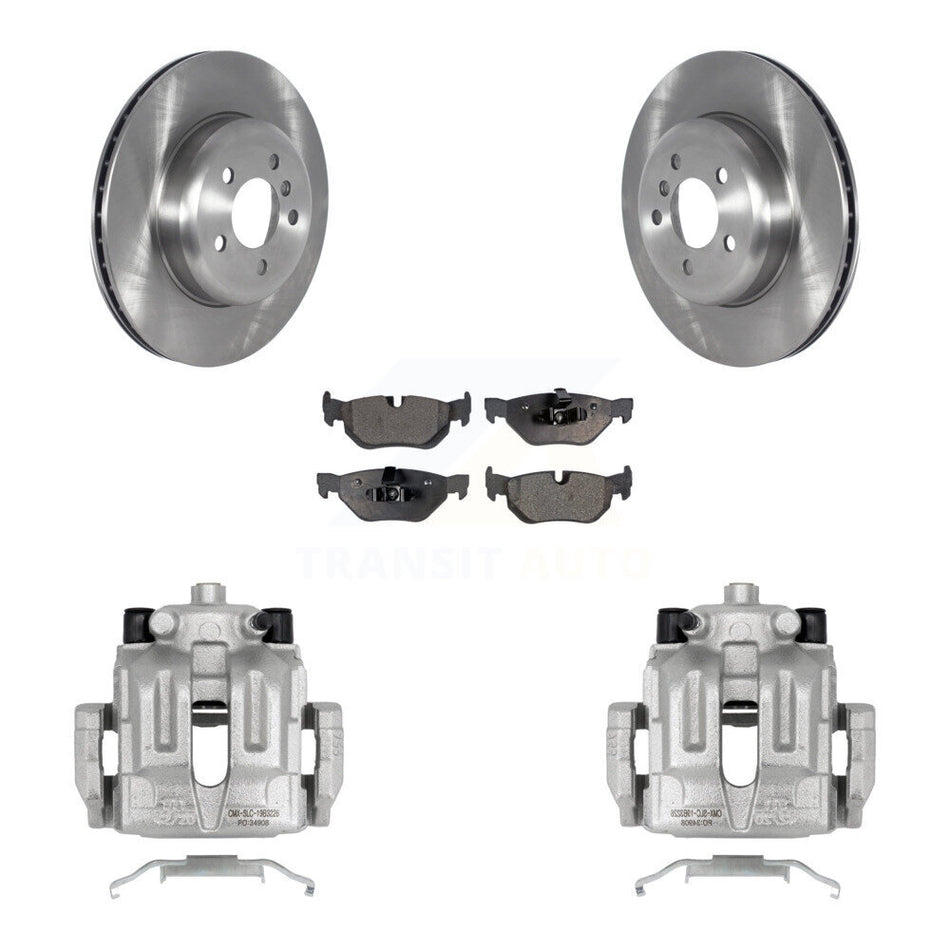 Rear Disc Brake Caliper Rotors And Semi-Metallic Pads Kit For 2013 BMW 328i xDrive 3.0L With M Sport Performance Brakes KC8-100668P