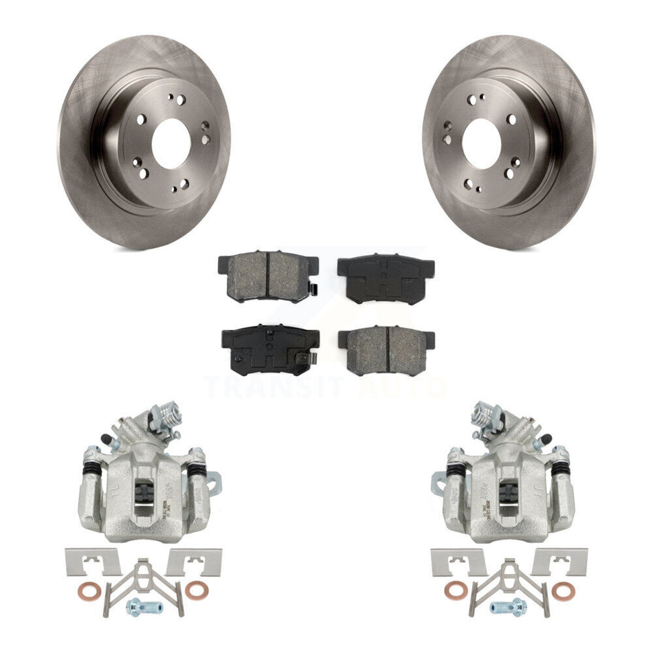 Rear Disc Brake Caliper Rotors And Semi-Metallic Pads Kit For 2016-2018 Acura ILX KC8-100668S