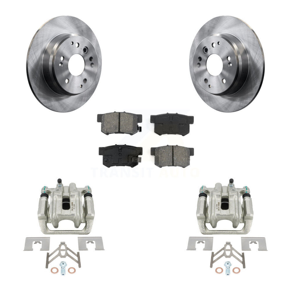 Rear Disc Brake Caliper Rotors And Semi-Metallic Pads Kit For Acura TL Honda Element KC8-100671S by Transit Auto