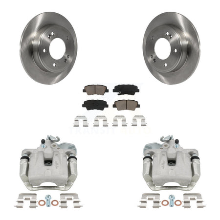 Rear Disc Brake Caliper Rotors And Ceramic Pads Kit For 2014-2016 Kia Soul KC8-100673C