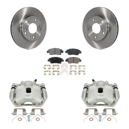 Front Disc Brake Caliper Rotors And Ceramic Pads Kit For 2011-2015 Honda CR-Z KC8-100673T by Transit Auto