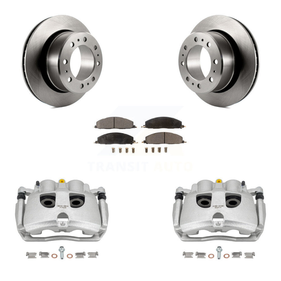 Rear Disc Brake Caliper Rotors And Semi-Metallic Pads Kit For Ram 2500 3500 Dodge KC8-100674P