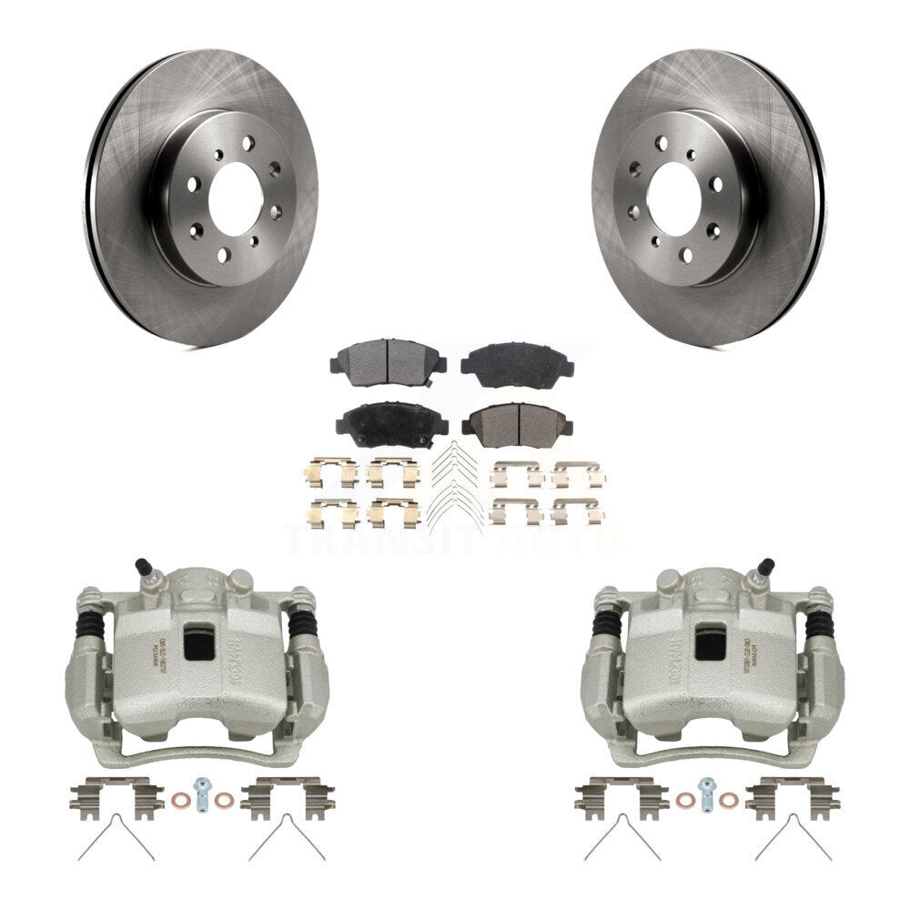 Front Disc Brake Caliper Rotors And Ceramic Pads Kit For Honda Civic KC8-100676T