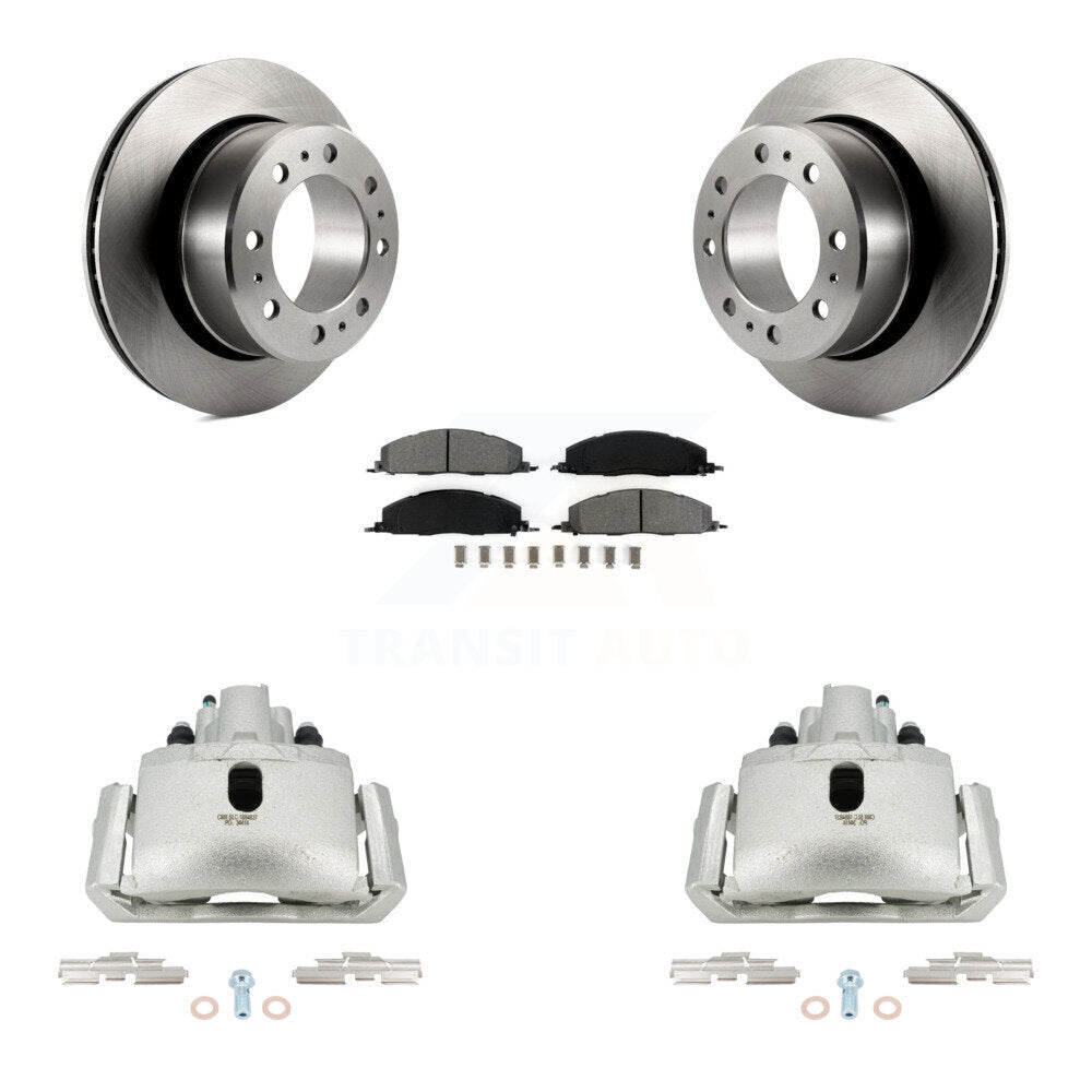 Rear Disc Brake Caliper Rotors Semi-Metallic Pad Kit For 2012 Ram 1500 With 8 Lug Wheels KC8-100680S