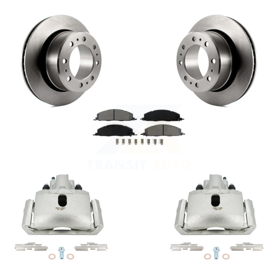 Rear Disc Brake Caliper Rotors Semi-Metallic Pad Kit For 2012 Ram 1500 With 8 Lug Wheels KC8-100680S