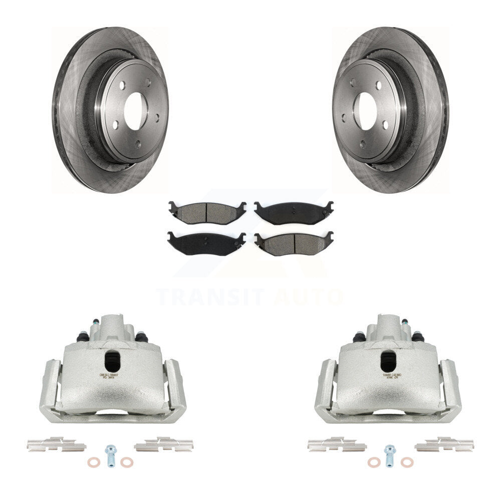 Rear Disc Brake Caliper Rotors And Semi-Metallic Pads Kit For Dodge Ram 1500 KC8-100681S