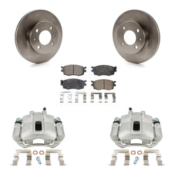Front Disc Brake Caliper Rotors And Ceramic Pads Kit For 2006 Hyundai Accent Hatchback KC8-100681T