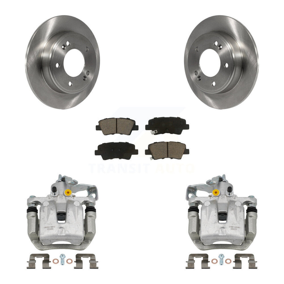 Rear Brake Caliper Rotor & Ceramic Pad Kit For Kia Forte Hyundai Forte5 Veloster Elantra KC8-100682C