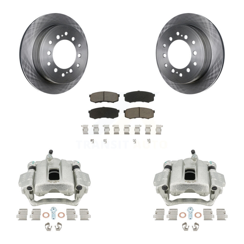 Rear Disc Brake Caliper Rotors And Ceramic Pads Kit For Toyota 4Runner Lexus GX460 KC8-100683C by Transit Auto