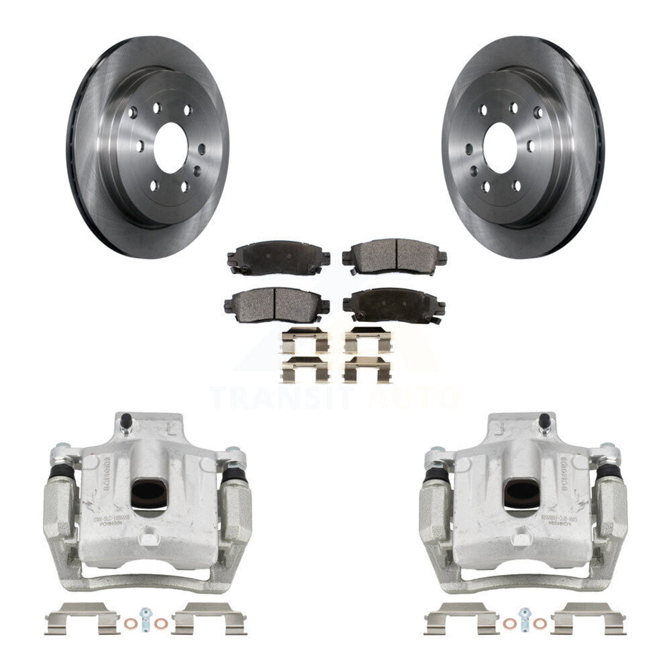 Rear Brake Caliper Rotors & Semi-Metallic Pad Kit For GMC Acadia Buick Enclave Chevrolet KC8-100683P