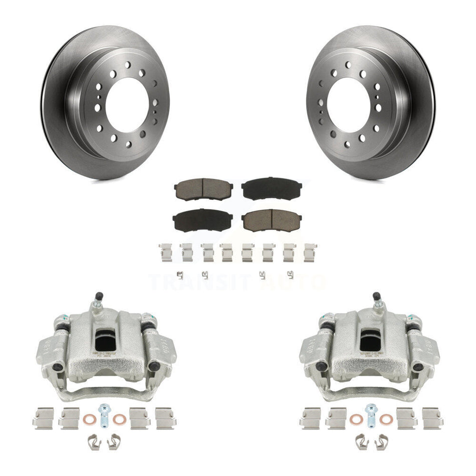 Rear Disc Brake Caliper Rotors And Ceramic Pads Kit For Toyota Sequoia Lexus GX470 KC8-100684C