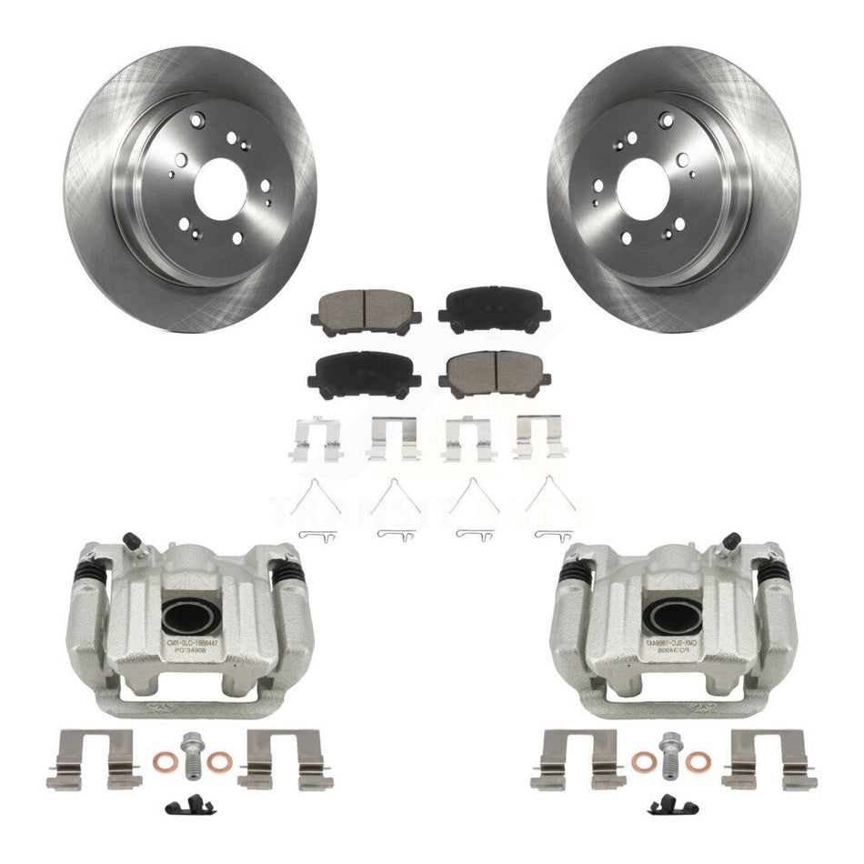 Rear Disc Brake Caliper Rotors And Ceramic Pads Kit For 2011-2017 Honda Odyssey KC8-100685C