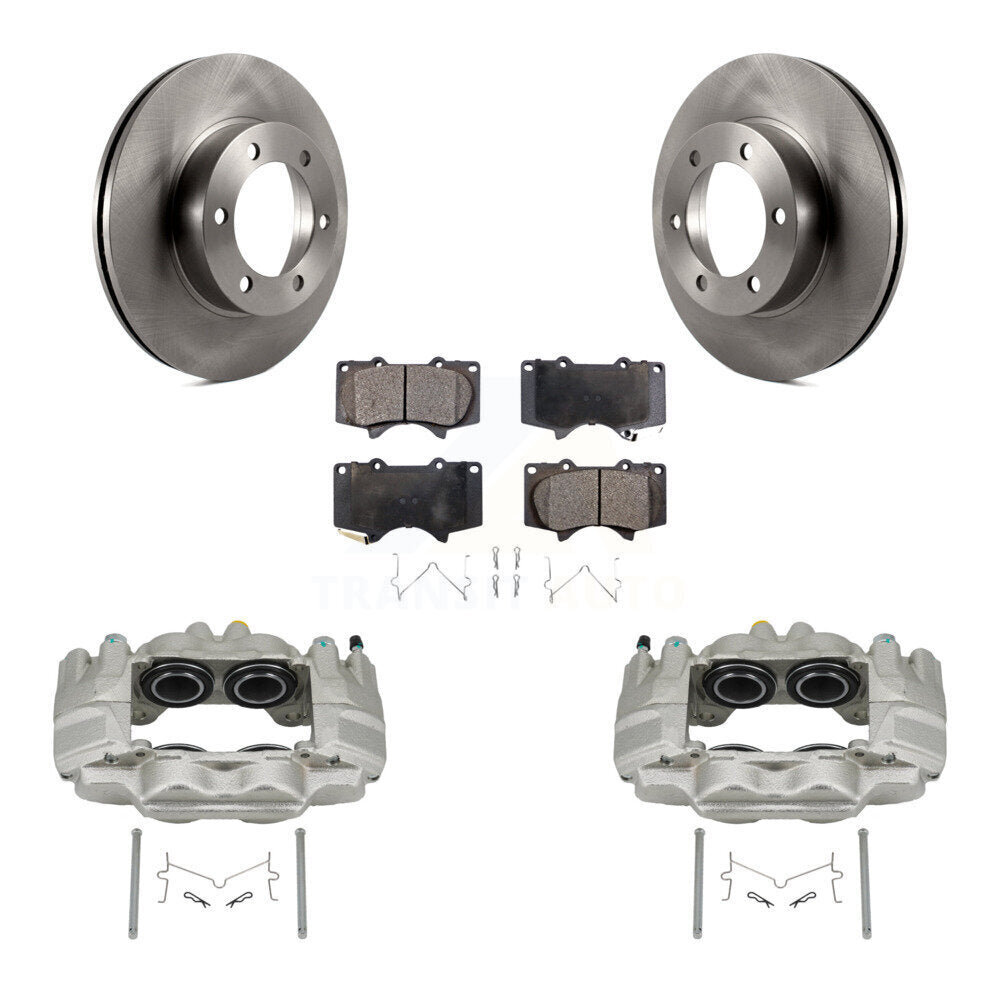 Front Brake Caliper Rotors & Ceramic Pad Kit For 04-06 Toyota Tundra With Casting # 13WG KC8-100685T