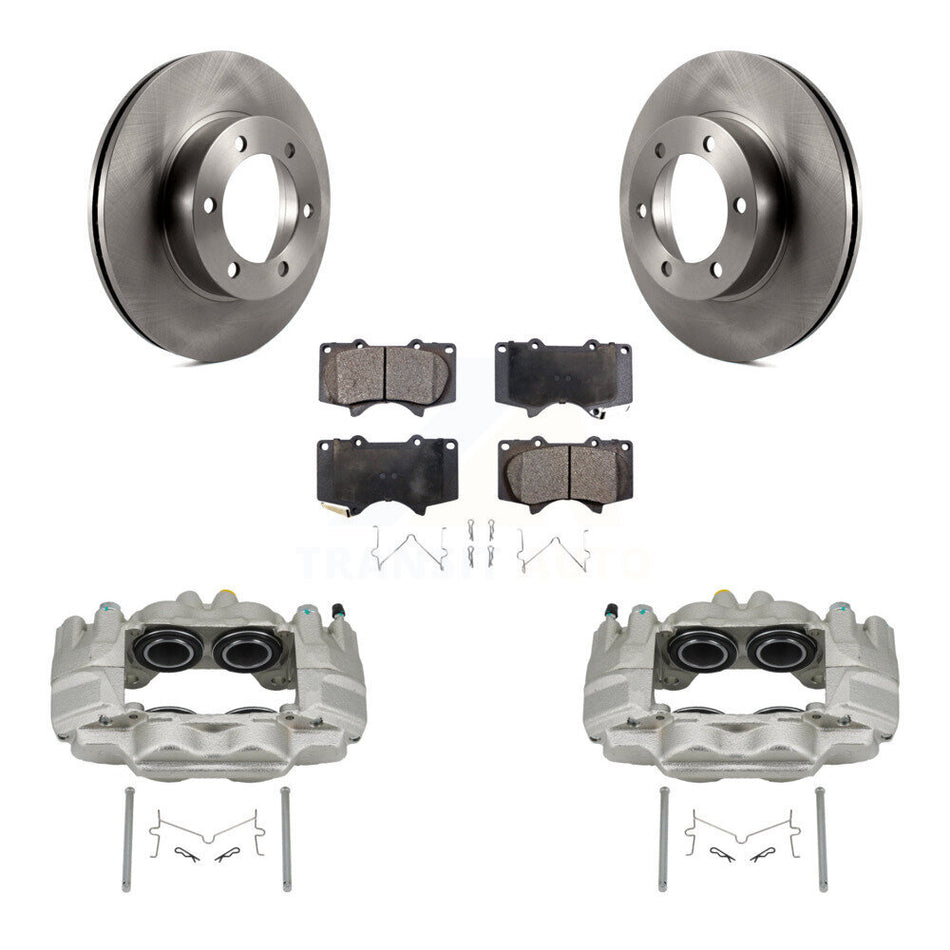 Front Brake Caliper Rotors & Ceramic Pad Kit For 04-06 Toyota Tundra With Casting # 13WG KC8-100685T