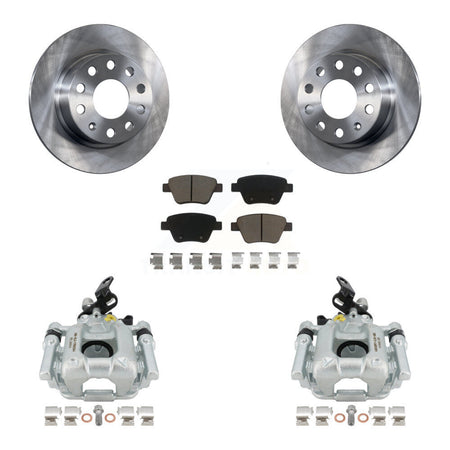 Rear Disc Brake Caliper Rotors And Ceramic Pads Kit For Volkswagen GTI Eos With 253mm Diameter Rotor KC8-100689C by Transit Auto