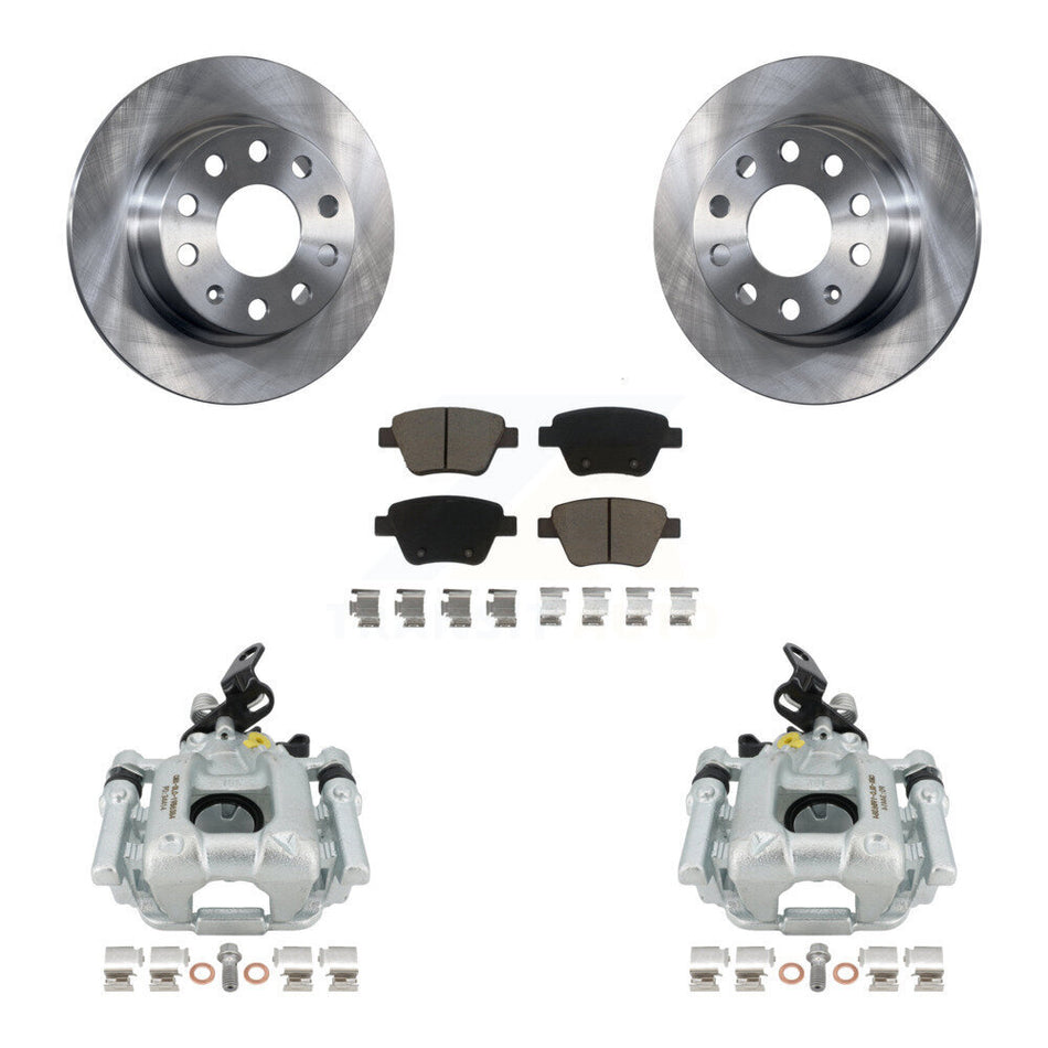 Rear Disc Brake Caliper Rotors And Ceramic Pads Kit For Volkswagen GTI Eos With 253mm Diameter Rotor KC8-100689C