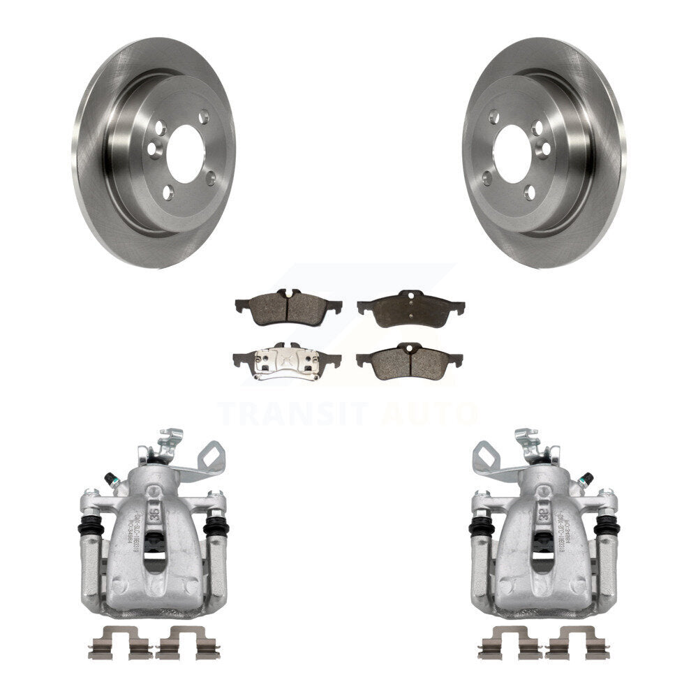 Rear Disc Brake Caliper Rotor And Semi-Metallic Pad Kit For 2007 Mini Cooper Convertible KC8-100689P