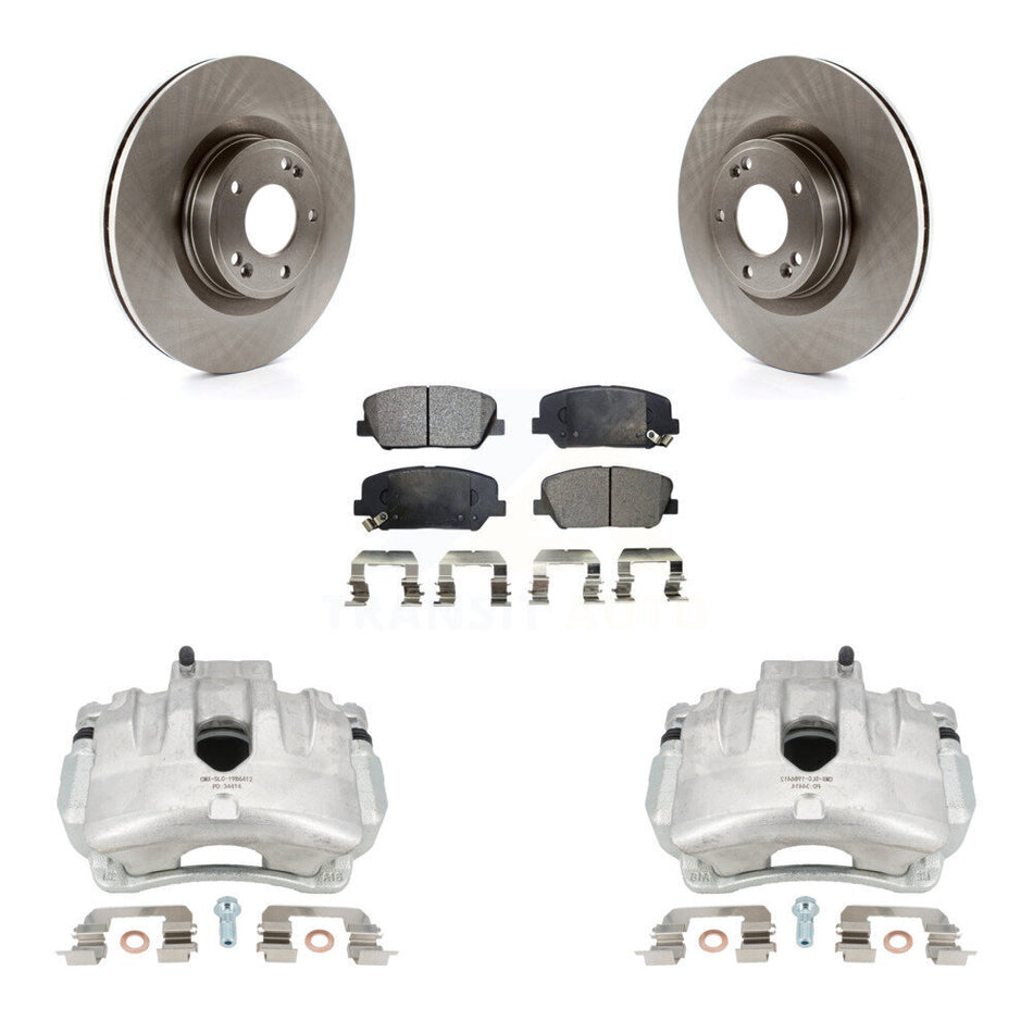 Front Disc Brake Caliper Rotors And Ceramic Pads Kit For Hyundai Genesis Coupe With Single Piston Calipers KC8-100689T