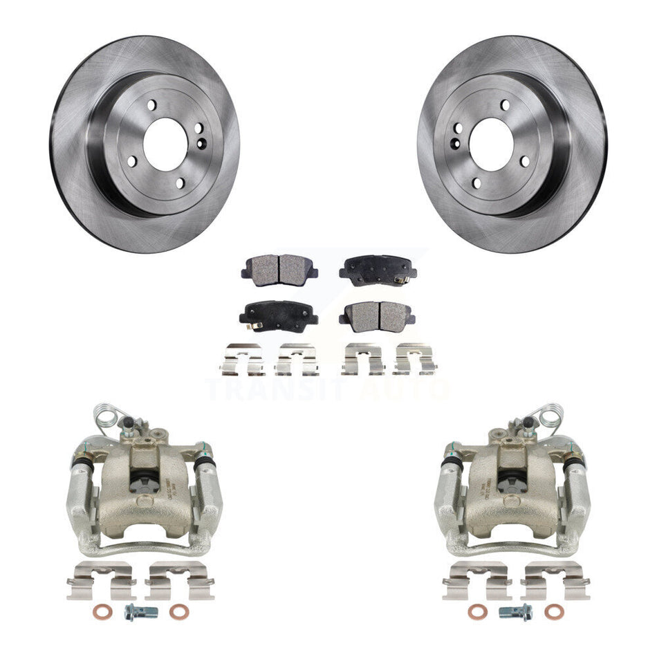 Rear Disc Brake Caliper Rotors And Semi-Metallic Pads Kit For 2012-2017 Kia Rio KC8-100690P