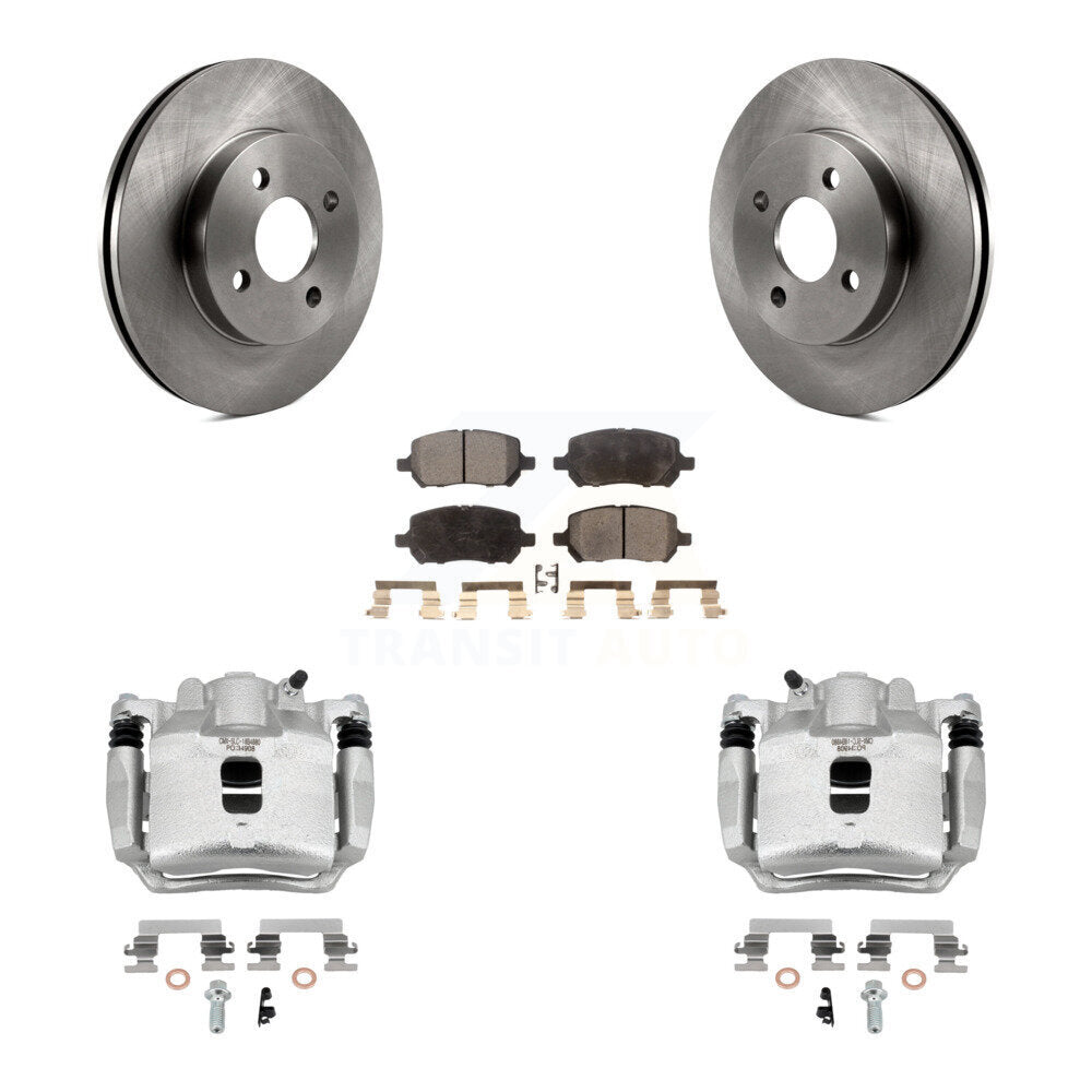 Front Disc Brake Caliper Rotor & Ceramic Pad Kit For Saturn Ion Chevrolet Cobalt Pontiac KC8-100690T