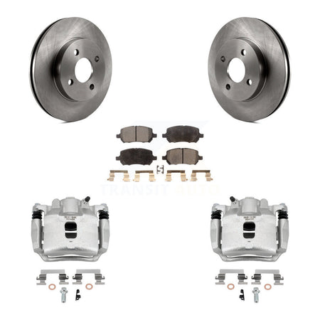 Front Disc Brake Caliper Rotor & Ceramic Pad Kit For Saturn Ion Chevrolet Cobalt Pontiac KC8-100690T