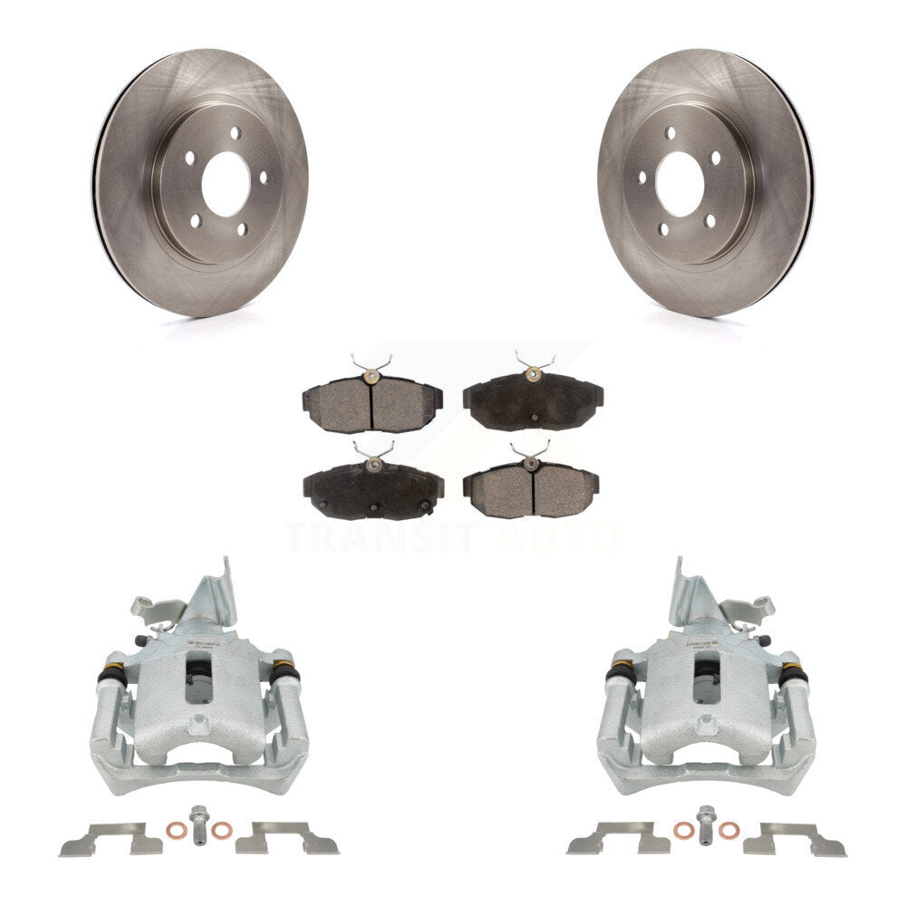 Rear Disc Brake Caliper Rotors And Semi-Metallic Pads Kit For Ford Mustang KC8-100691P