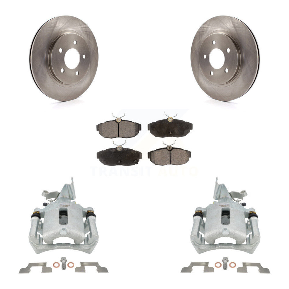 Rear Disc Brake Caliper Rotors And Semi-Metallic Pads Kit For Ford Mustang KC8-100691P