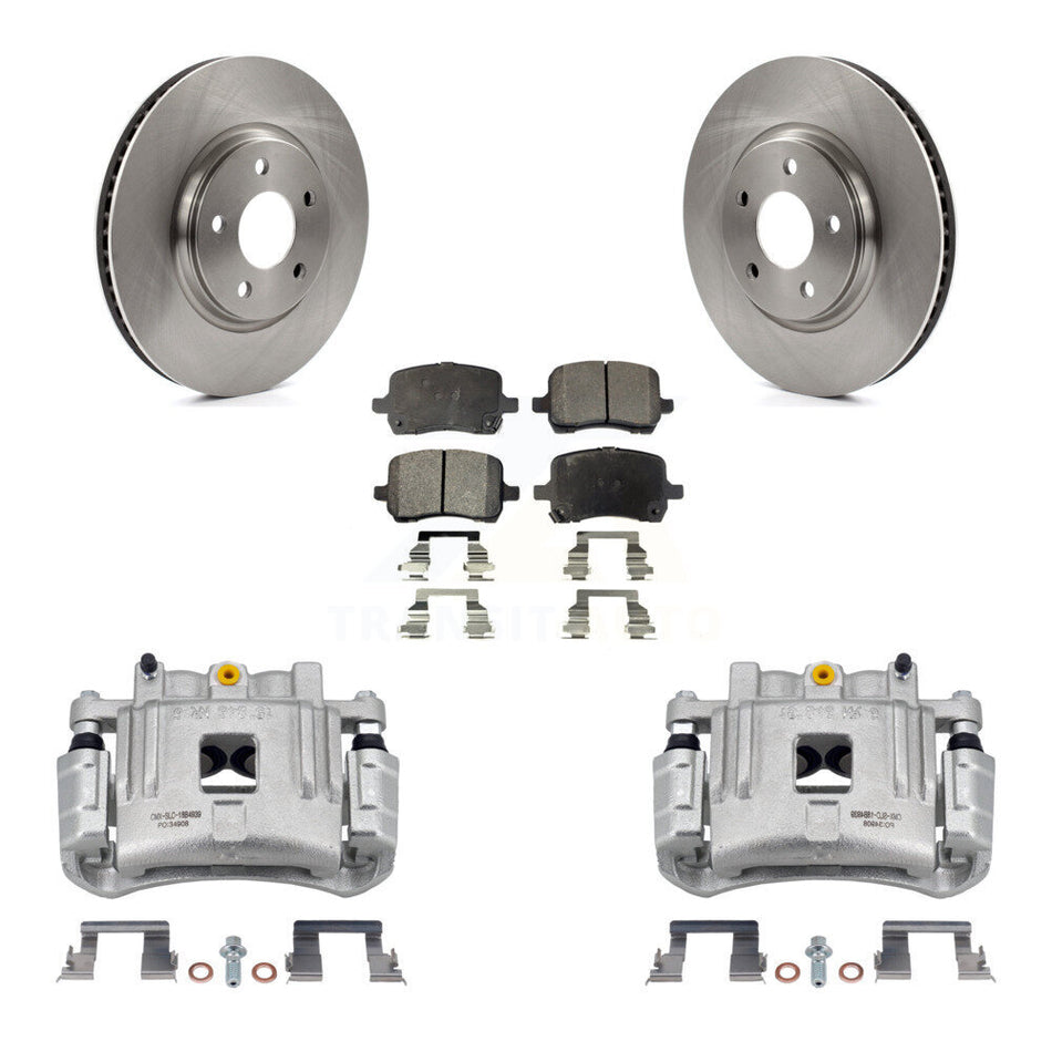 Front Brake Caliper Rotor & Ceramic Pad Kit For 2005 Pontiac G6 With Dual Piston KC8-100691T