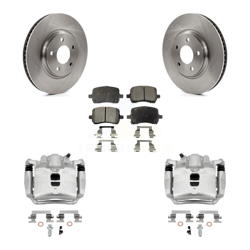 Front Brake Caliper Rotor Ceramic Pad Kit For Pontiac Pursuit 2.2L With Rear Disc Brakes KC8-100692T