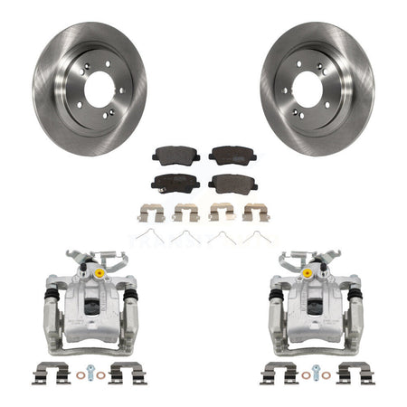 Rear Disc Brake Caliper Rotors And Semi-Metallic Pads Kit For Hyundai Ioniq Kia Niro KC8-100693P