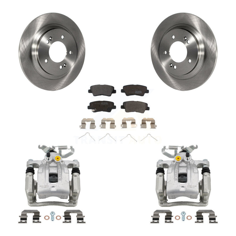 Rear Disc Brake Caliper Rotors And Semi-Metallic Pads Kit For Hyundai Ioniq Kia Niro KC8-100693P